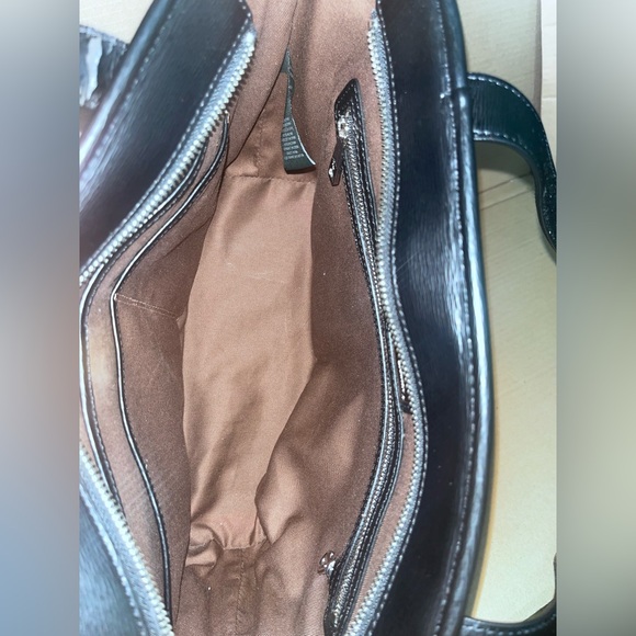 Sold LAUREN RALPH LAUREN TOTE SHOULDER BAG SAFFIANO LEATHER BLACK COLOR - Picture 10 of 13